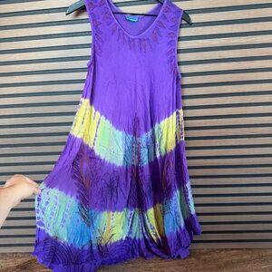 Purple and Blue Sleeveless Women's Top